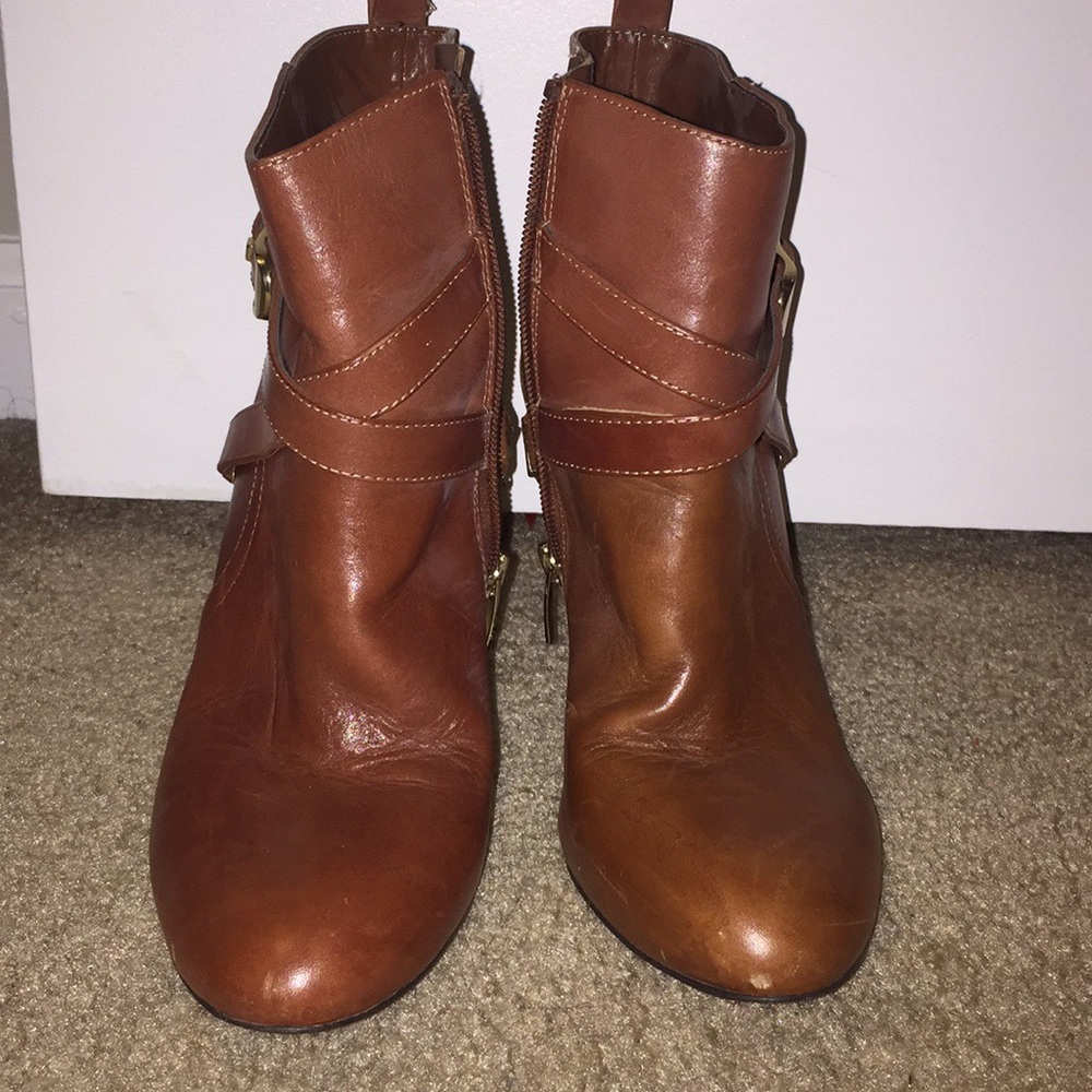 Marc Fisher Cognac Bootie Heels - image 3